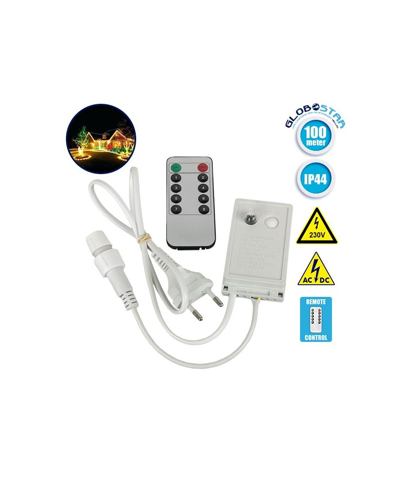 Ασύρματος Controller Αδιάβροχος IP44 AC-DC 230 Volt για έως 100 μέτρα Φωτοσωλήνα LED GloboStar 22639